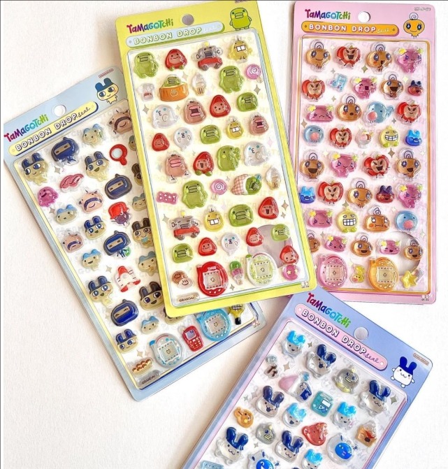 すみっコぐらし ＆ たまごっち風 3D立体クリスタルシール｜ぷっくり浮き彫り｜可愛い 手帳DIYデコステッカー