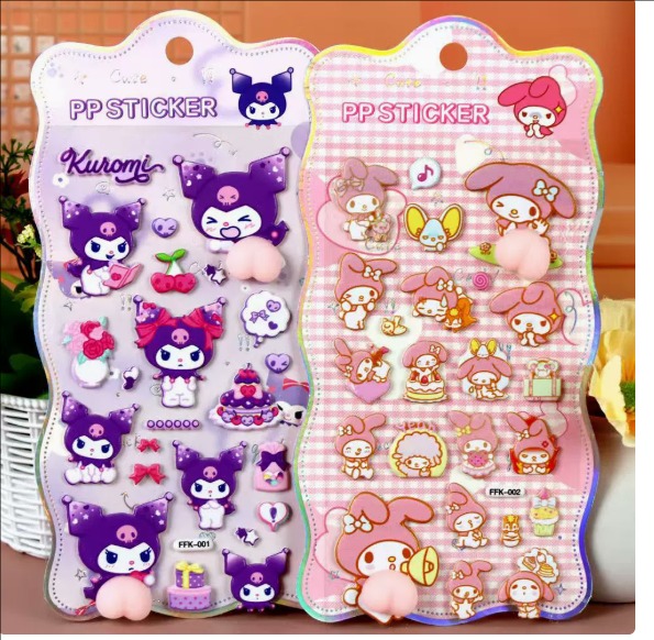 3D立体エンボスシール｜可愛いキャラクター｜女の子向け スマホケース・水筒DIY デコステッカー