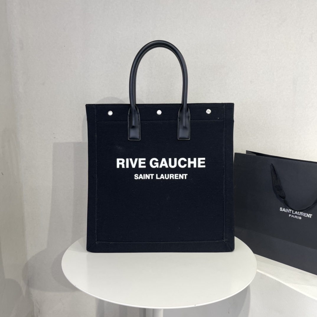 サンローラン Saint Laurent メンズ トートバッグ キャンバストート バッグ Rive Gauche Canvas Tote Bag Beige