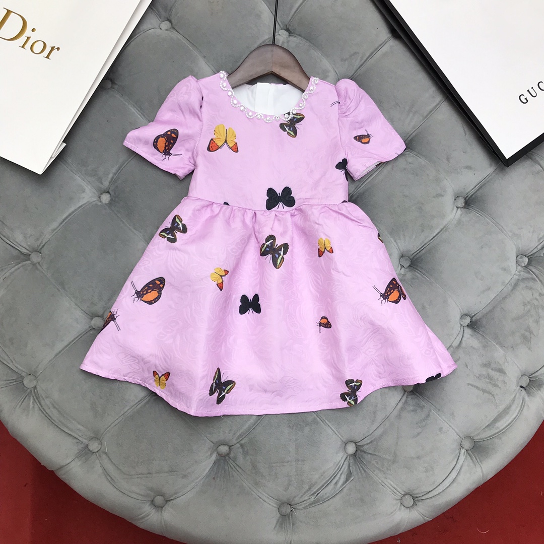 Dior 【ディオール】子供服 　ワンピース　ピンク　花柄　ガール　90-140ｃｍ