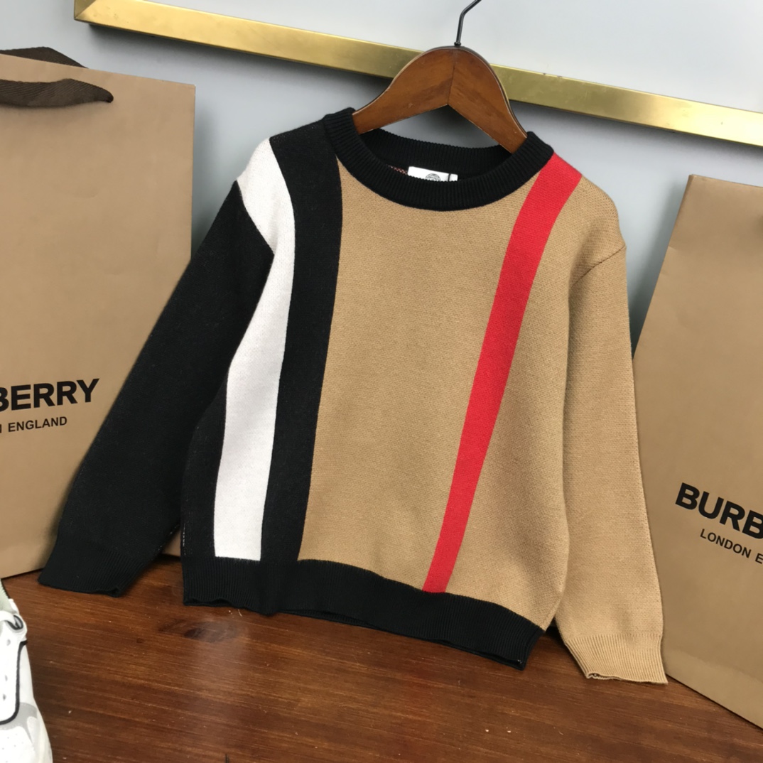 BURBERRY【バーバリー】子供服　セーター　長袖　秋冬  ニット80% ➕ カシミア20%　100-160cm