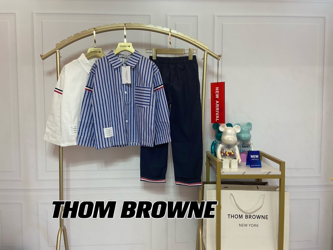 THOM BROWNE トムブラウン　セットアップ　シャツ＋パンツ　春秋　90-140cm