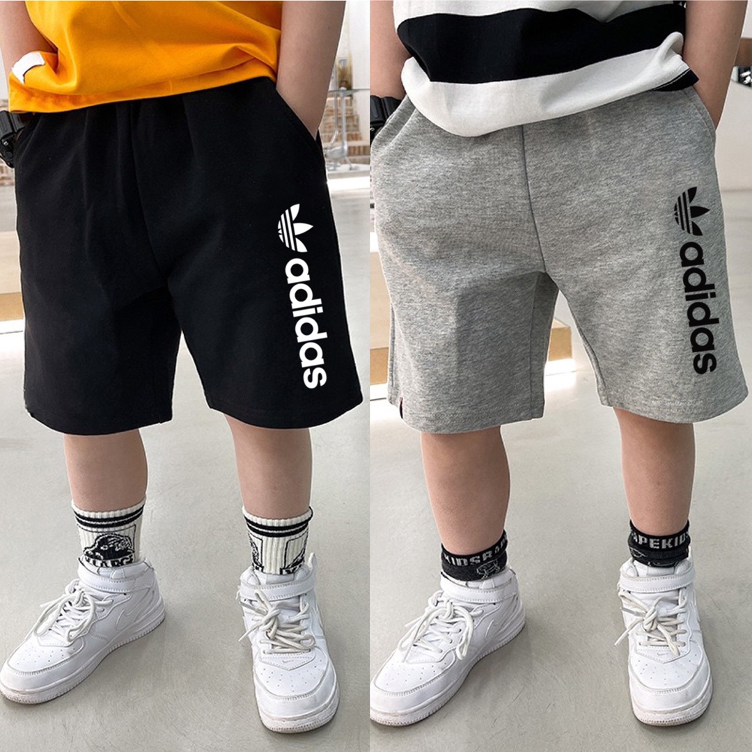 アディダス  Adidas  子供服　パンツ　ショーパン　夏秋    グレー　ブラック 　100-150cm