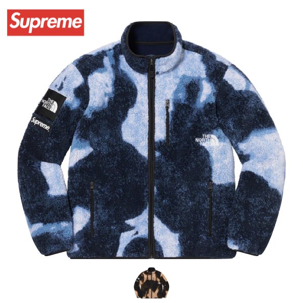 Supreme The North Face Bleached Denim Print Fleece jacket 2021AW シュプリーム ノースフェイス ブリーチデニム プリント フリース ジャケット 2021年秋冬