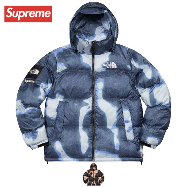 Supreme The North Face Bleached Denim Print Nuptse down jacket 2021AW シュプリーム ノースフェイス ブリーチデニム プリント ヌプシー 2021年秋冬