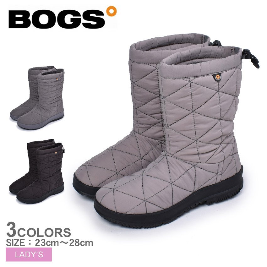 スノーブーツ レディース スノーデイ ミッド BOGS ボグス 72238 ブラック 黒 グレー 長靴 レインブーツ スノーシューズ 雪 雨